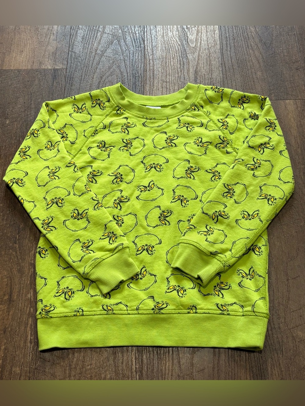 Kids Hanna Andersson Neon Lime Sweatshirt with the Grinch